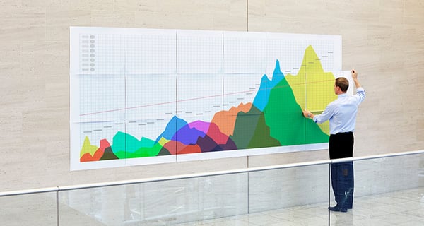 Man standing in front of a colourful wall chart